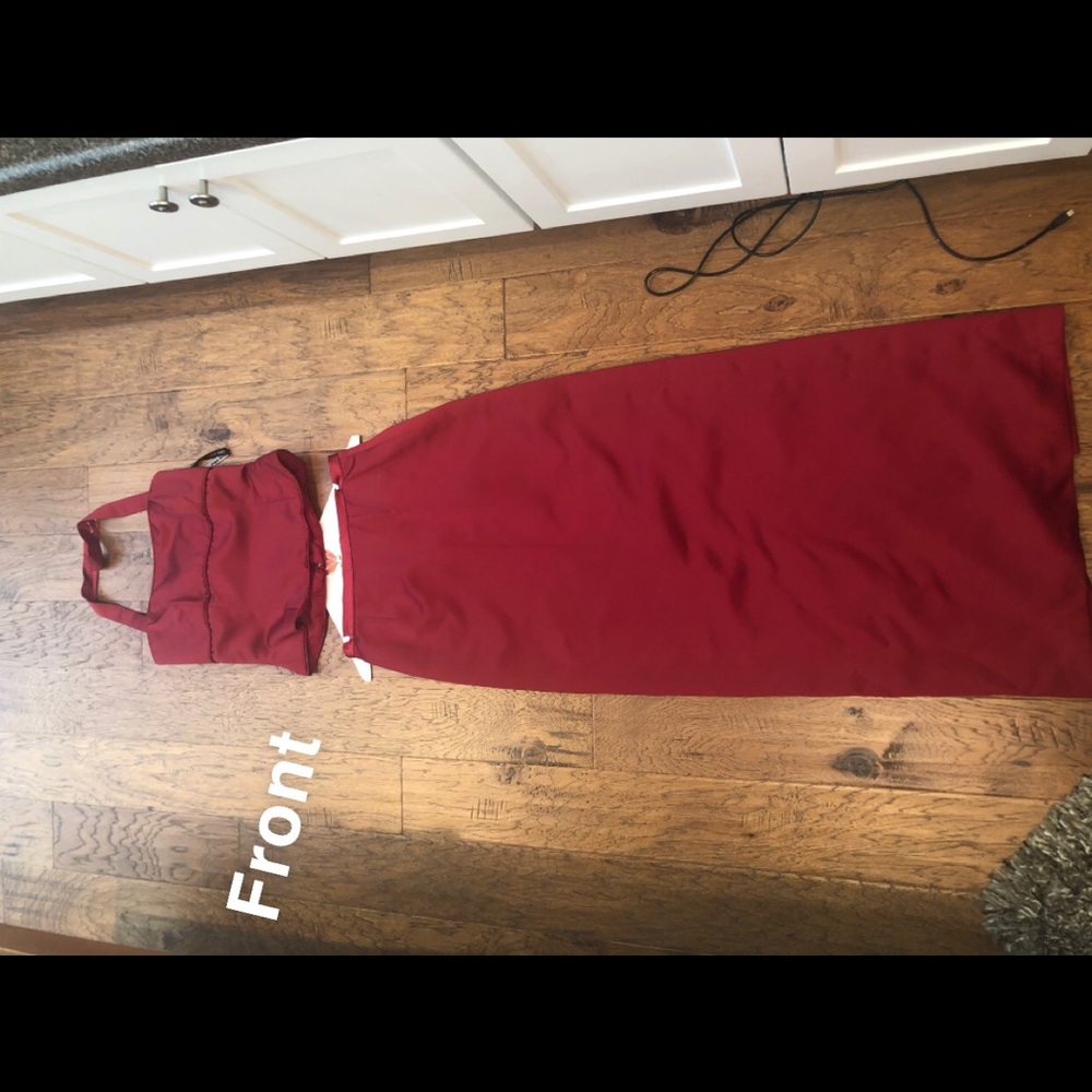 Long 2 piece bridesmaid dress